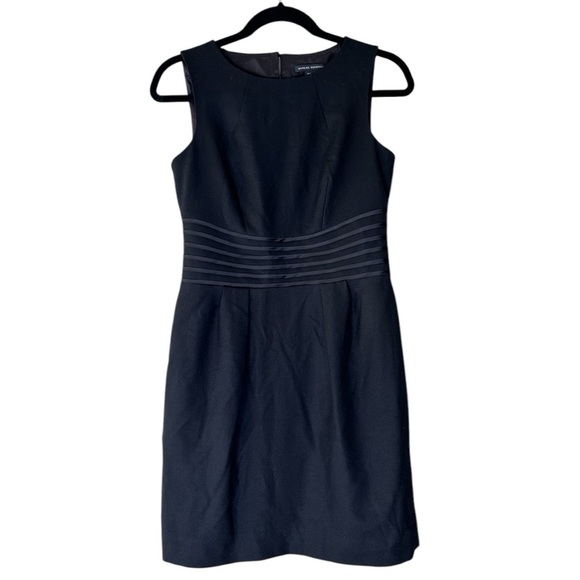 Banana Republic Black Wool Stretch Dress Sz 4P - Picture 1 of 9